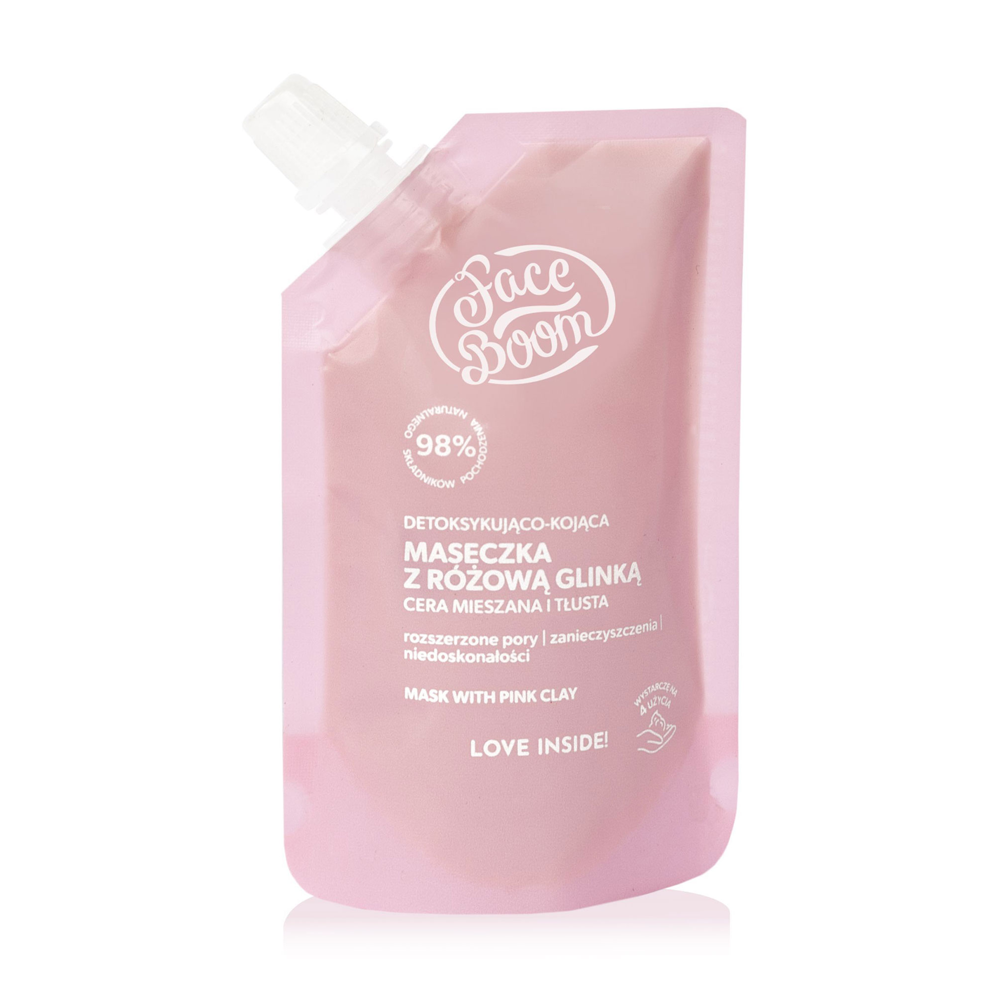 Заспокійлива маска для обличчя Face Boom Mask з рожевою глиною, 40 г